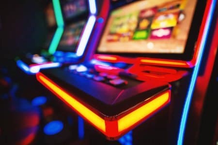 Licensed pub gaming machines on a venue floor